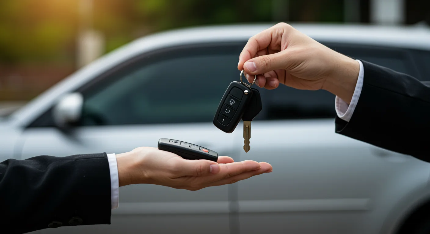 Gammel brugt bil uden syn bliver afhentet hos sælger af professionel bilopkøber